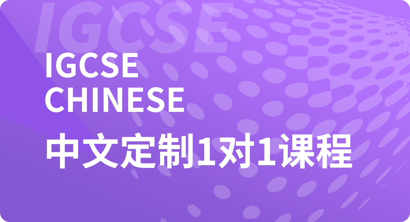 IGCSE中文1对1课程